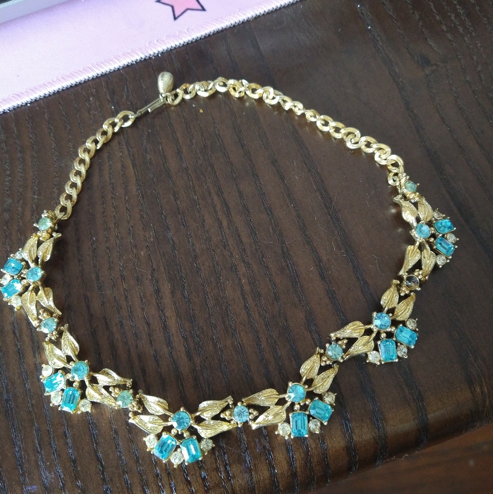 Blue and gold necklace